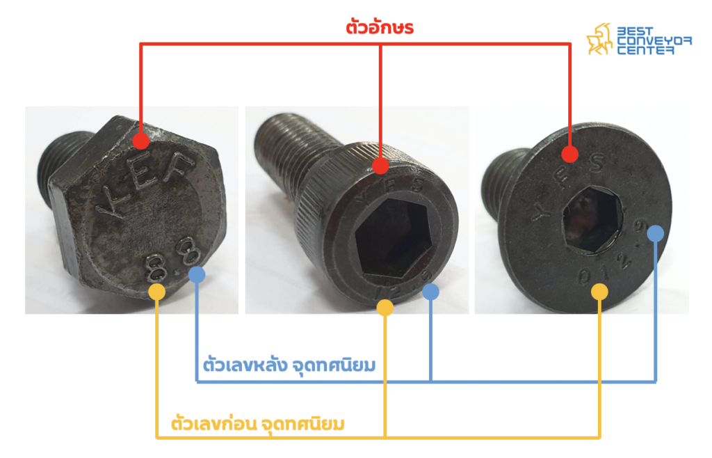 ตัวเลขบนหัวสกรู